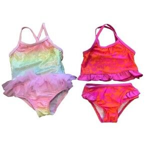Lot of 2 Baby Girl's 6-9 months Swimsuits Koala Kids & Wonder Nation